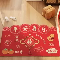 入户门地垫蛇年新款丝圈脚垫进门口防滑除尘门垫家用耐磨垫子玄关