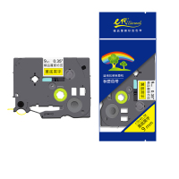 e代 TZe-231标签机色带 黑 黄底黑字9mm 适用兄弟PT-D210标签机P700打印机 单位:盒