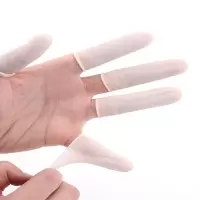 伤口防水手指套保护套手指受伤洗澡套防滑一次性橡胶指套 白色 SML平均装 约100个