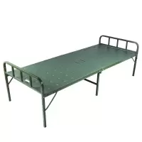 金经金属塑钢折叠床便携式单人床单层行军床野外训练床 钢制床军绿色