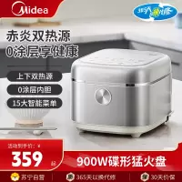 美的(Midea)电饭煲MB-4E03S电饭锅0涂层316L不锈钢内胆4升大容量家用4-6个人无涂层智能多功能煮饭锅