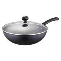 爱仕达(ASD) 不易锈精铁无涂层炒锅 炒锅炒菜可视化玻璃盖 30cm CF30B1TG