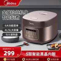 美的(Midea)电饭煲MB-FB40M171 家用4升电饭锅大容量多功能智能预约焖煮黑晶内胆煮粥煮米饭煲
