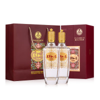 五粮液 超市年货 万事如意心如意 52度500ml*2瓶 固态法浓香白酒礼盒