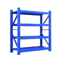 仓库仓储货架置物架家用展示架储物架-四层蓝色主架 长120宽50高200cm/承重250KG