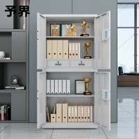 予界防盗密码柜保密柜通双节电子指纹锁带抽屉 1mm