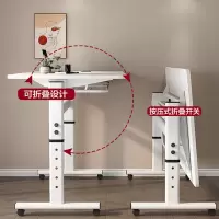 烤漆钢架 可升降电脑桌台式折叠白色可折叠可升降可移动 (高度65-90可调节)