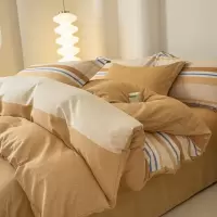 無印良品全棉印花四件套-北欧小镇200*230cm