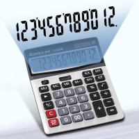 双电源12位宽屏桌面办公计算器 财务计算机