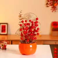 蛇年2025新年柿子罐春节抱福桶新春布置用品