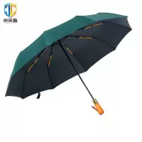 京采盾JCD-GFZDL国风折叠高级感双龙骨晴雨两用伞墨绿色