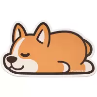 宜适酷(EXCO)柯基鼠标垫小号 防水皮质可爱卡通动漫笔记本电脑办公游戏垫子女生9111