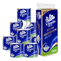 维达(Vinda) V4080超韧系列四层加厚160克不易破蓝色经典卫生纸家用有芯10卷*1提
