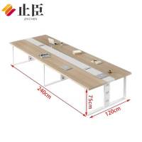 止臣 会议桌 办公家具现代简约会议桌接待洽谈桌培训桌贴木皮会议桌钢制会议桌办公桌 E2
