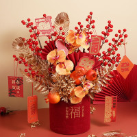 春节装饰布置摆件发财果 大烫金65cm+新春快乐+石榴 单位:1个