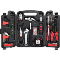 卡夫威尔129件套家用工具箱套装电工木工工具套装棘轮螺丝刀扳手锤子水平仪维修包五金组套H4001A