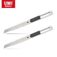 悠米 金属壳美工刀,小号 B02201S 银 24把/箱(1箱装)