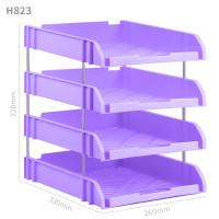 华杰桌面收纳架4层紫色[配12根支杆]H823