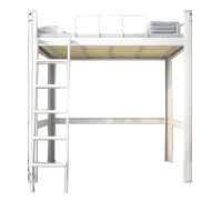 戴劲加厚公寓床钢制铁艺床上床下桌组合员工学生宿舍家用床 白色床架