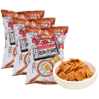 海玉园花椒锅巴喷香酥脆恒温油炸膨化食品追剧解馋小吃辣条味72g*3袋