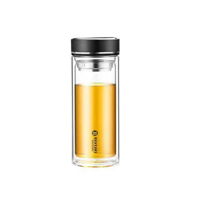富光 拾喜玻璃杯520ml双层玻璃水杯FGBE-BL02(颜色随机)