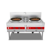 喜莱盛商用燃气灶带熄火保护广式天然气猛火灶耐火砖炉膛 大型食堂液化气灶双炒一温灶1.5米SZCT28-21N