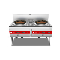 喜莱盛商用燃气灶台带熄火保护广式天然气猛火灶耐火砖炉膛 大型食堂液化气灶双炒一温1.8米SZCT28-21DN