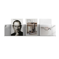 翌嘉 YJ4123076 墙面壁挂书架透明亚克力免打孔U型创意展示架 80cm