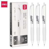 得力 速干顺滑按动中性笔0.5mm尖锥头(黑) 5支/盒 一盒装 学习办公书写工具 商务签字笔 S60-JZ