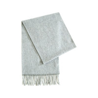 鑫缘围巾100%山羊绒素色围巾GD0025中灰/桦茶