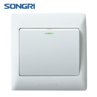 松日86型开关插座 S2000系列墙壁开关 16A开关 一开单控 大一开单联单控开关