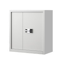 缑氏指纹电子保密柜钢制密码文件柜档案柜矮柜资料柜办公柜单节白色:国保锁