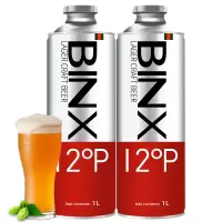 麦公子 原浆啤酒[冰克斯系列]1L*6黄啤红礼盒