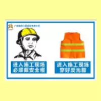 “进入施工现场戴安全帽”标志牌 双面800*1200mm 蓝底白字 杆长2.5m 单位:块