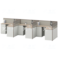 臻远 ZYGW-051屏风工作卡位职员桌办公桌 F型三人位