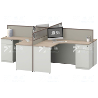 臻远 ZYGW-053屏风工作卡位职员桌办公桌 十型四人位