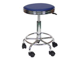 西昊(SIHOO)员工凳实验室凳小圆凳升降旋转凳椅子 蓝色-轮子款