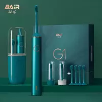 拜尔 电动牙刷G1天青色-豪华版-USB充电线1个+主机1个+刷头6个+便携盒1个