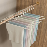 四万公里 SWJ6059奶白色反向款鹅形浸塑裤架 10支装