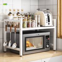 奥美优 AMY3290 厨房置物架锅架白色+6挂钩