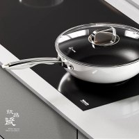 中科德马克有钛0氟不粘锅炒锅家用炒菜锅平底锅不沾锅电磁炉燃气灶专用28cm