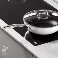 中科德马克有钛0氟不粘锅炒锅家用炒菜锅平底锅不沾锅电磁炉燃气灶专用28cm
