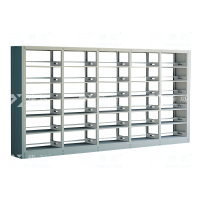 臻远 ZY4072615 钢制书架图书馆书架资料架 双面6层一列五组白色 4600*450*2000