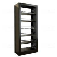 臻远 ZY4072616 钢制书架图书馆书架资料架 双面6层一列一组黑色 1000*450*2000