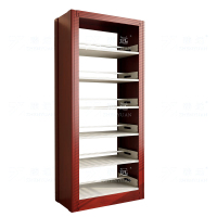 臻远 ZY4072636 钢制书架红色转印图书馆书架资料架 双面6层一列一组 1000*450*2000