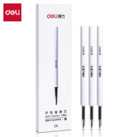 得力S210转动中性笔替芯0.5mm子弹头(黑)(3支/盒)