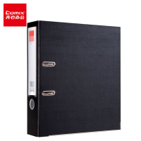 齐心(Comix) 3寸加厚欧式快劳夹A4文件夹带孔资料夹两孔活页夹背宽75mm夹纸宽度55mm 黑色A106N 6个装