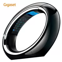 集怡嘉(Gigaset)无绳电话机 无线座机 子母机 轻奢时尚艺术电话 中文菜单 原西门子E350 系统单机(黑曜)