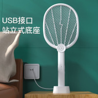 超威电动苍蝇拍 锂电池 可充电 灯拍两用+底座电动苍蝇拍