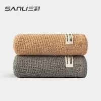 三利抗菌2条男女通用速干吸水洗脸纱布面巾25*50cm